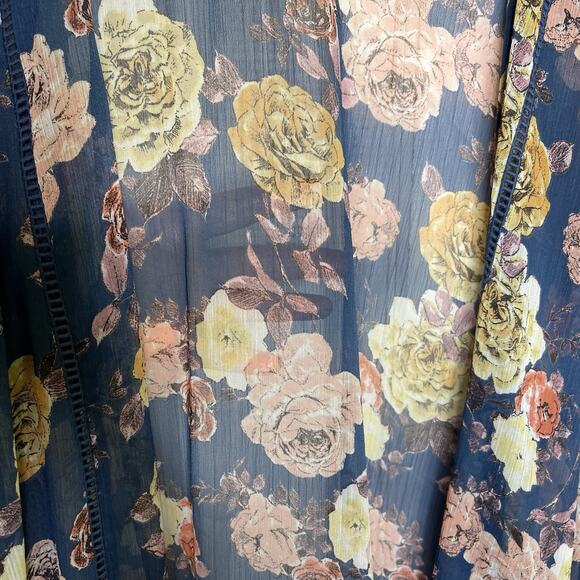 Band Of Gypsies Floral Print Kimono Sz S Fits To XL Boho Romantic Cottagecore - Picture 7 of 8